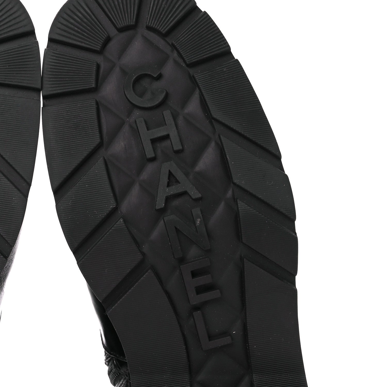 Chanel Shiny Calfskin Patent Quilted Chain Lace Up Combat Boots 39 Black 6 of 9