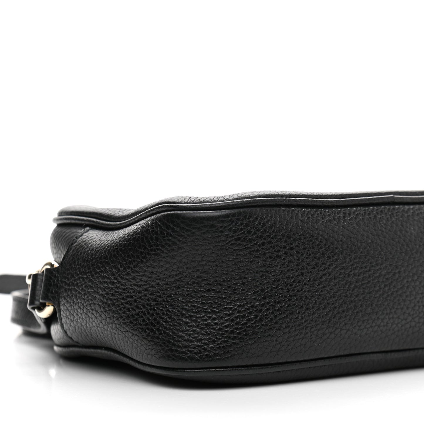 Pebbled Calfskin Small Soho Disco Bag Black
