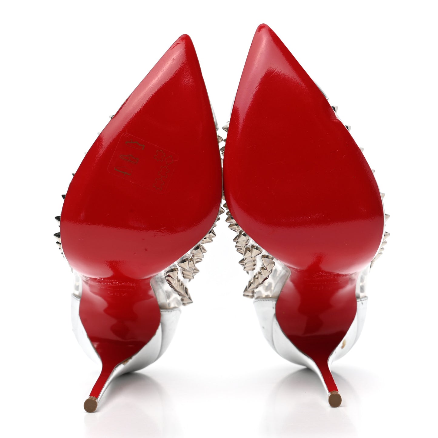 PVC Metallic Gloss Spike Me 100 Pumps 36.5 Silver