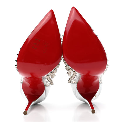 Christian Louboutin PVC Metallic Gloss Spike Me 100 Pumps 36.5 Silver 5 of 9