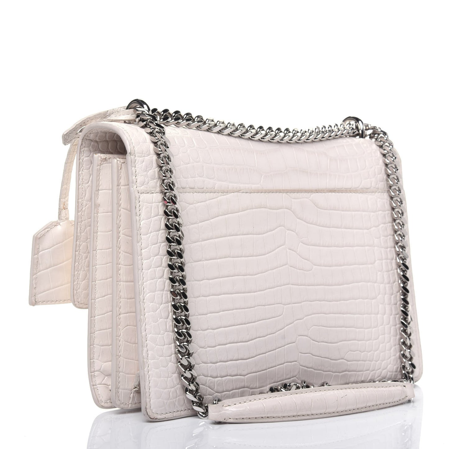 Calfskin Crocodile Embossed Medium Monogram Sunset Blanc Vintage