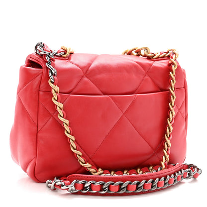 Chanel Lambskin Quilted Medium Chanel 19 Flap Red 3 of 10