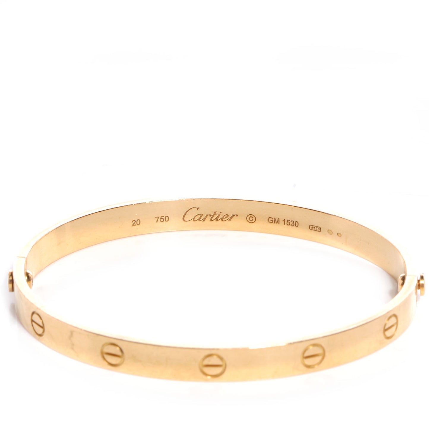 18K Yellow Gold LOVE Bracelet 20