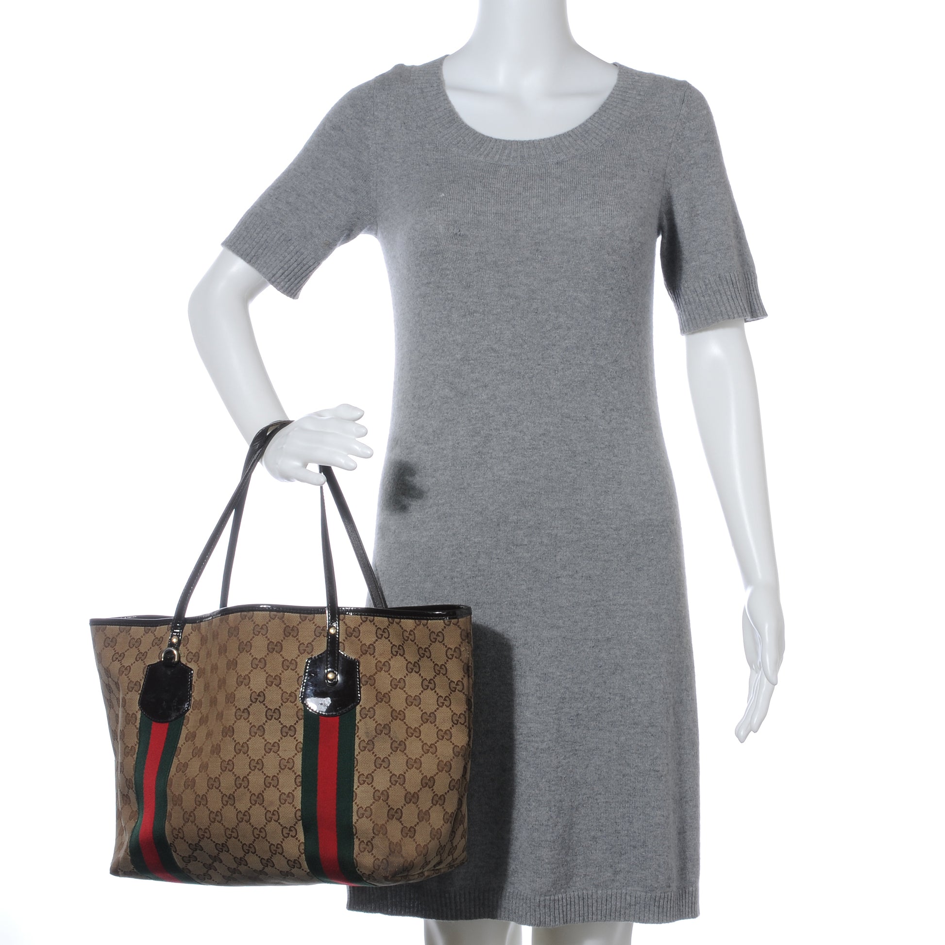 Gucci Monogram Web Large Jolie Tote Brown 2 of 12