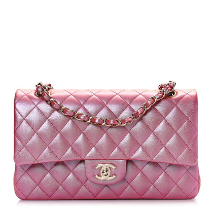 Chanel Iridescent Caviar Quilted Medium Double Flap Pink 1 of 9