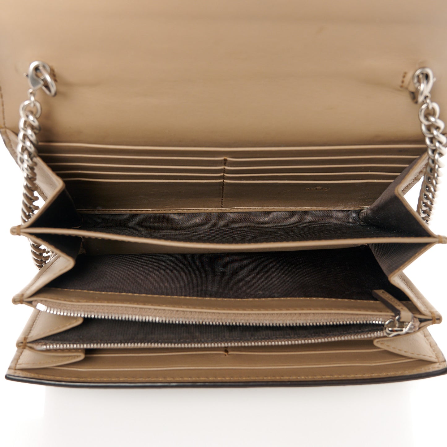 GG Supreme Monogram Mini Dionysus Chain Wallet Beige Taupe