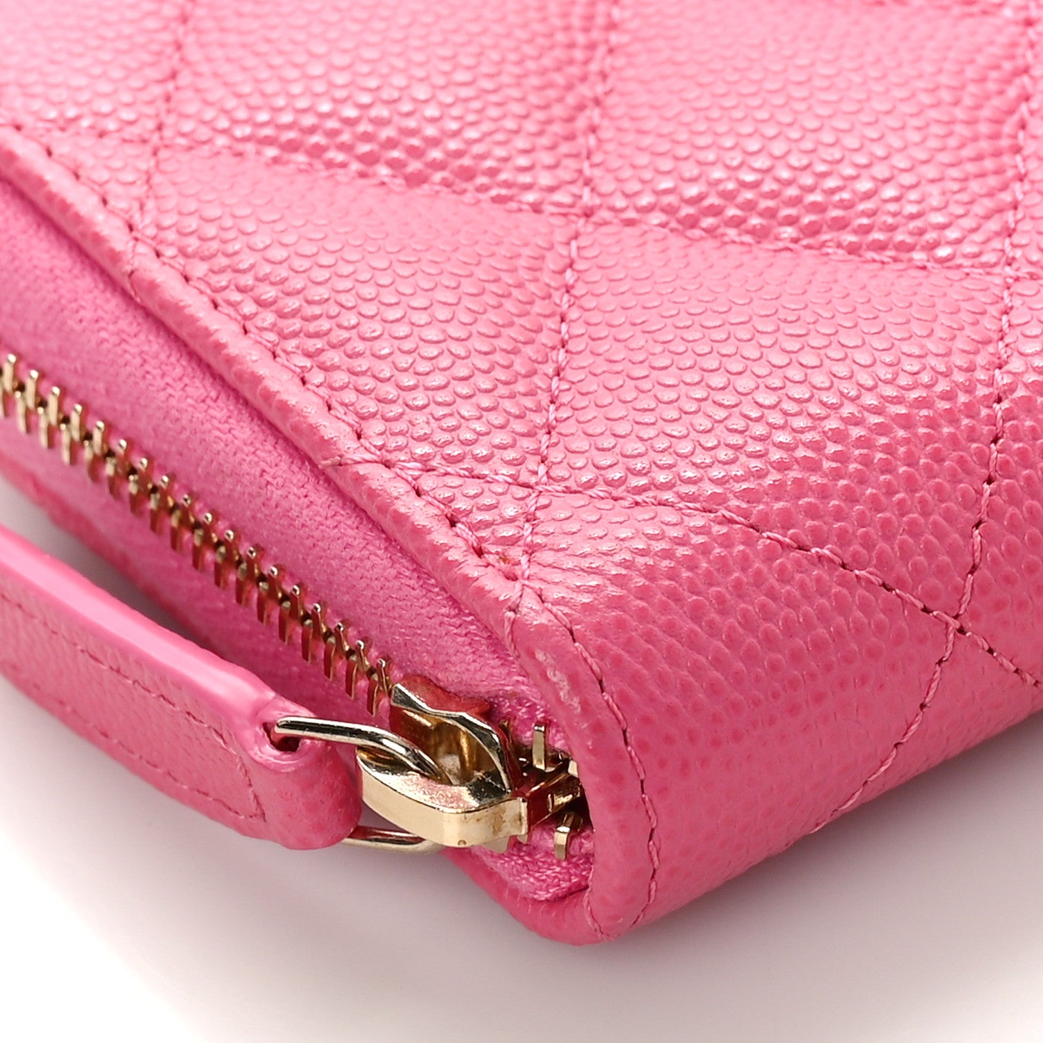 Chanel Caviar Quilted Zip Coin Purse Pink 8 of 10