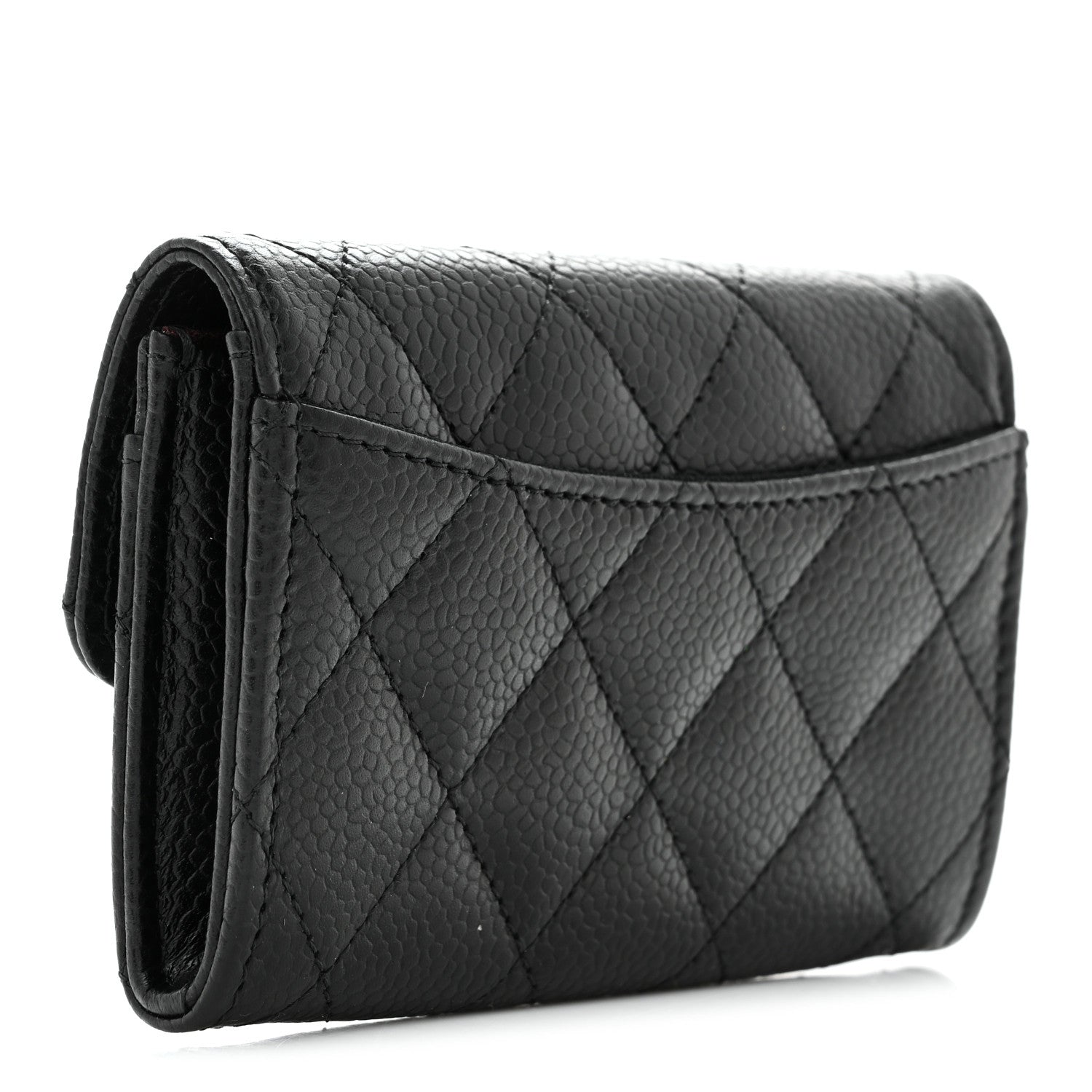 Chanel Caviar Quilted Flap Card Holder Wallet Black 3 of 9