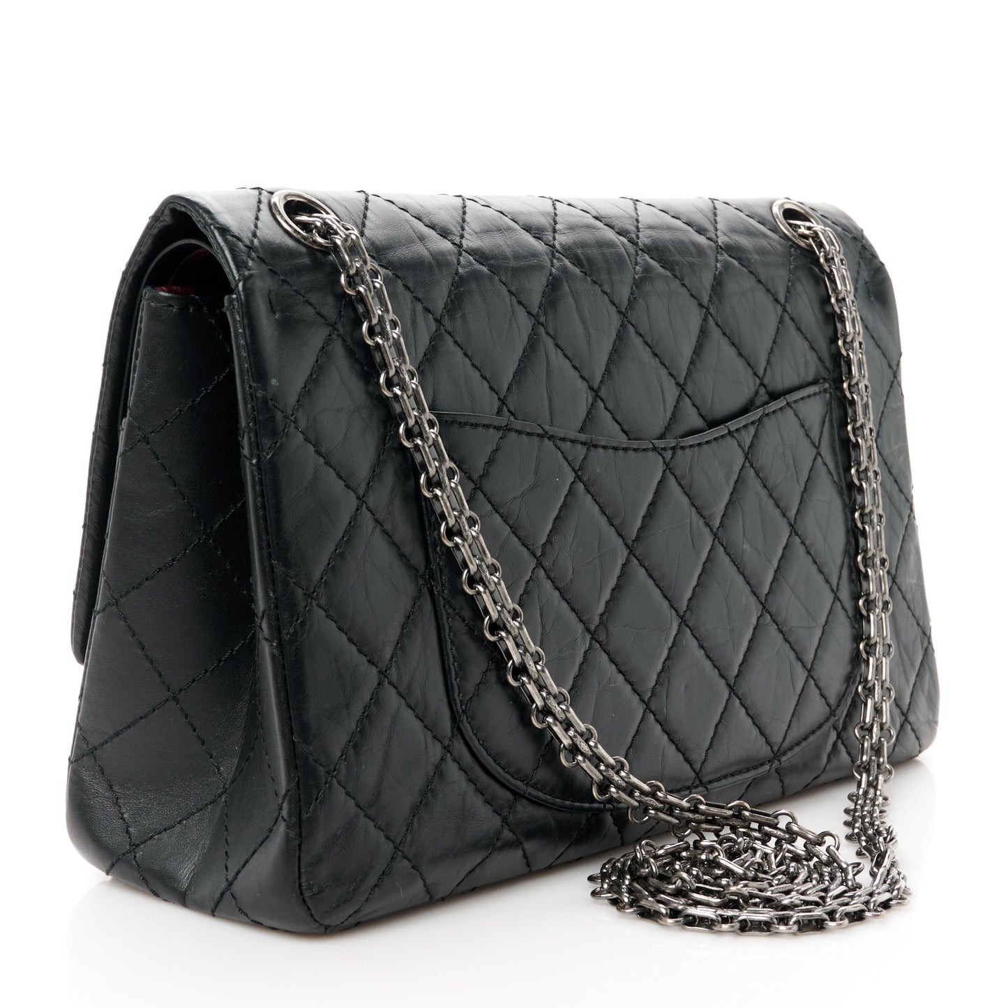 Aged Calfskin Quilted 2.55 Reissue 226 Flap Black