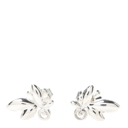 Tiffany Sterling Silver Paloma Picasso Olive Leaf Earrings 1 of 4