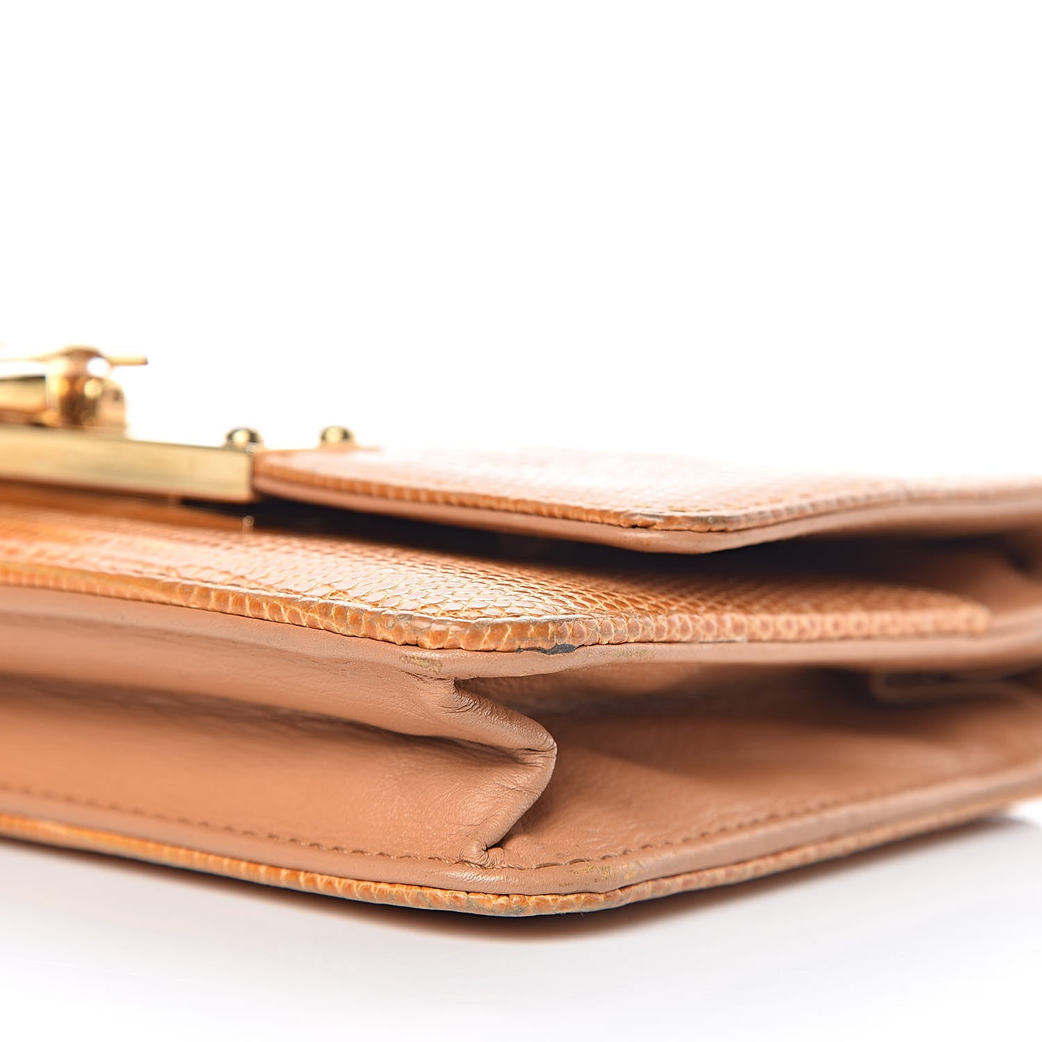 Chanel Lizard Golden Class Wallet on Chain WOC Orange 15 of 17