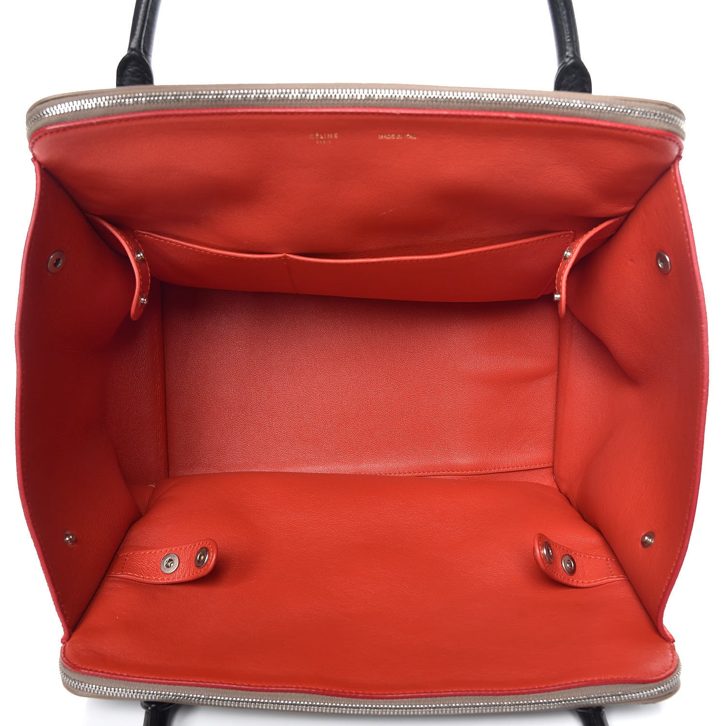 Calfskin Suede Tri-Color Double Zip Trapeze