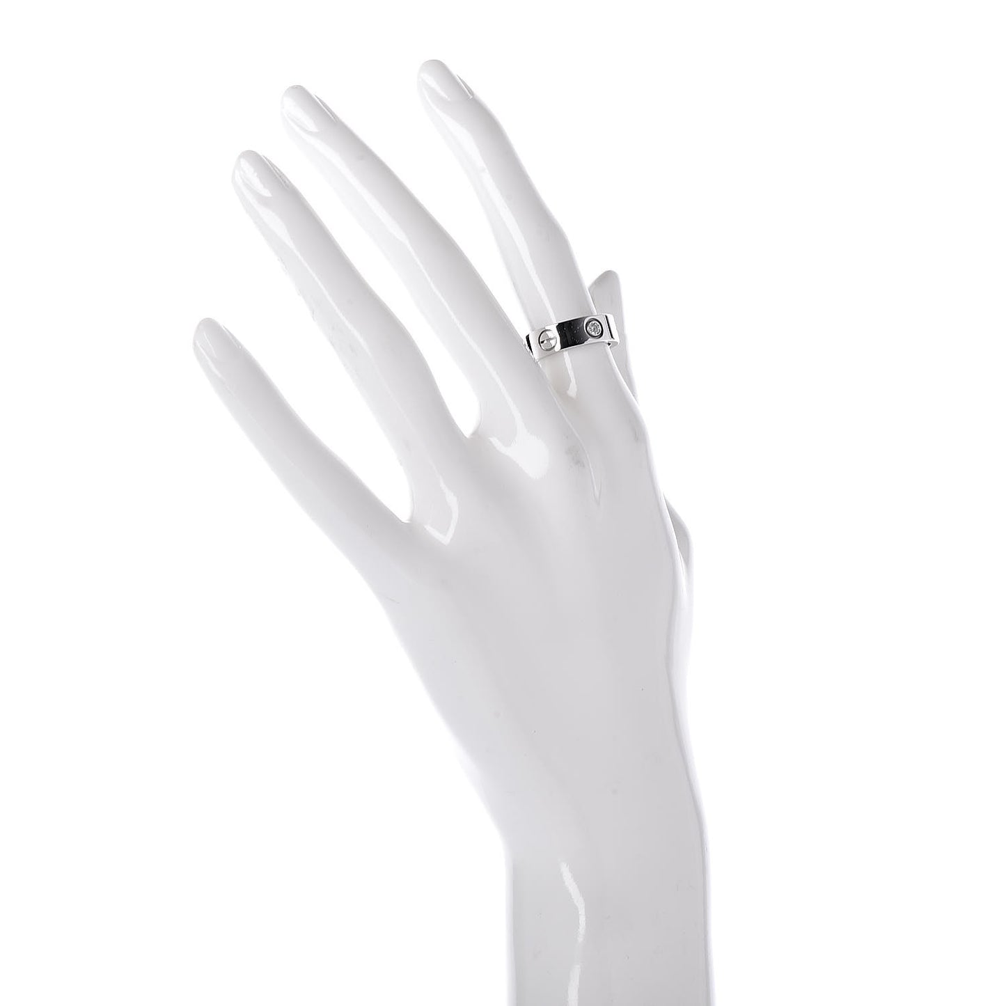 18K White Gold 3 Diamond LOVE Ring 49 4.75