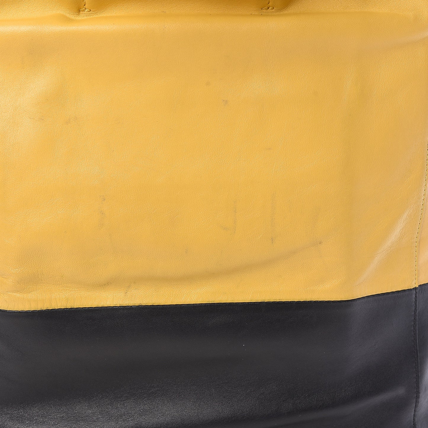 Lambskin Vertical Bi-Cabas Yellow Black