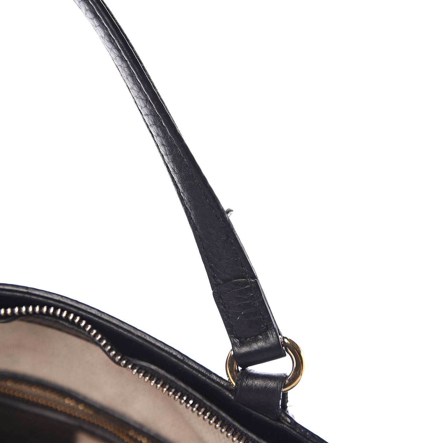 Pebbled Calfskin Small Soho Top Handle Bag Black