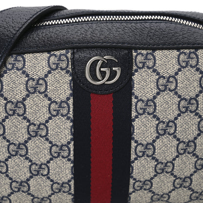 Gucci GG Supreme Monogram Textured Dollar Calfskin Web Small Ophidia Camera Bag Beige Blue 8 of 10