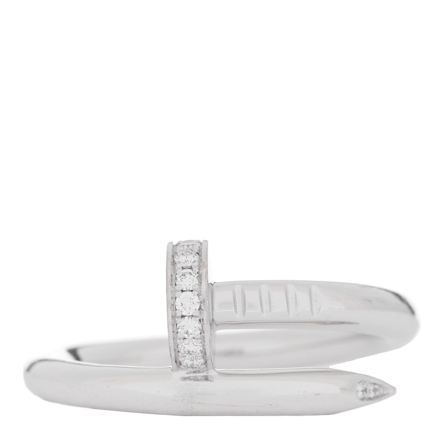 Cartier 18K White Gold Diamond Juste Un Clou Ring 54 7 1 of 5