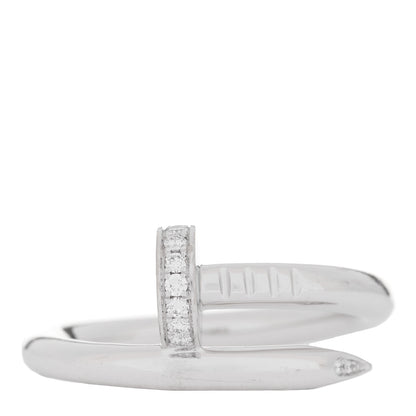 Cartier 18K White Gold Diamond Juste Un Clou Ring 54 7 1 of 5
