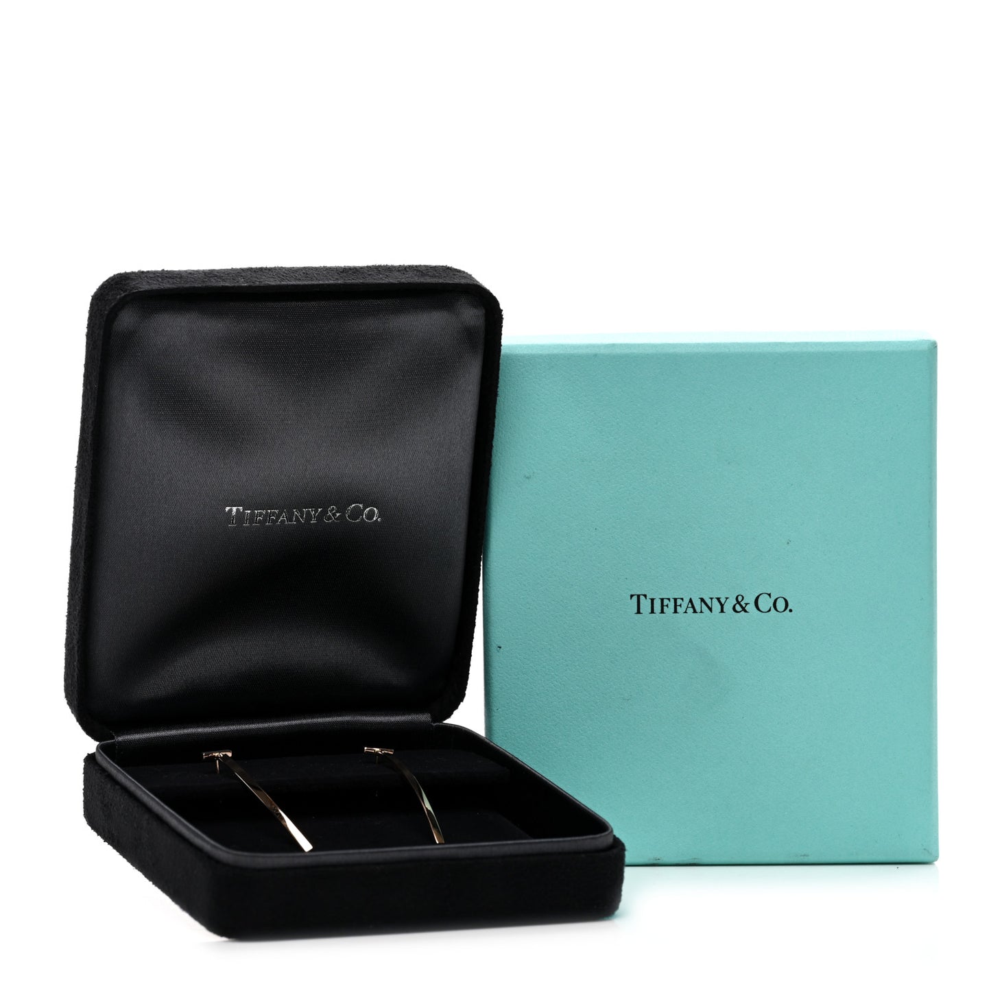 18K Rose Gold T Bar Earrings