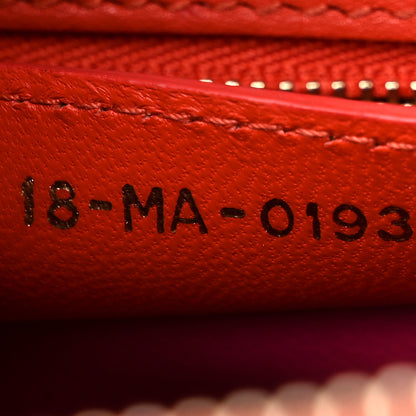 Christian Dior Lambskin Cannage Large Bi-Color Lady Dior Orange Fuchsia 7 of 17