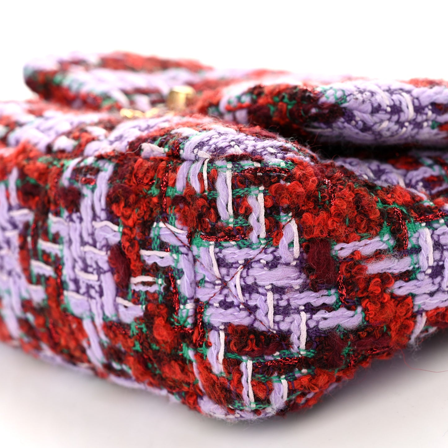 Tweed Quilted Medium Chanel 19 Flap Red Purple Green