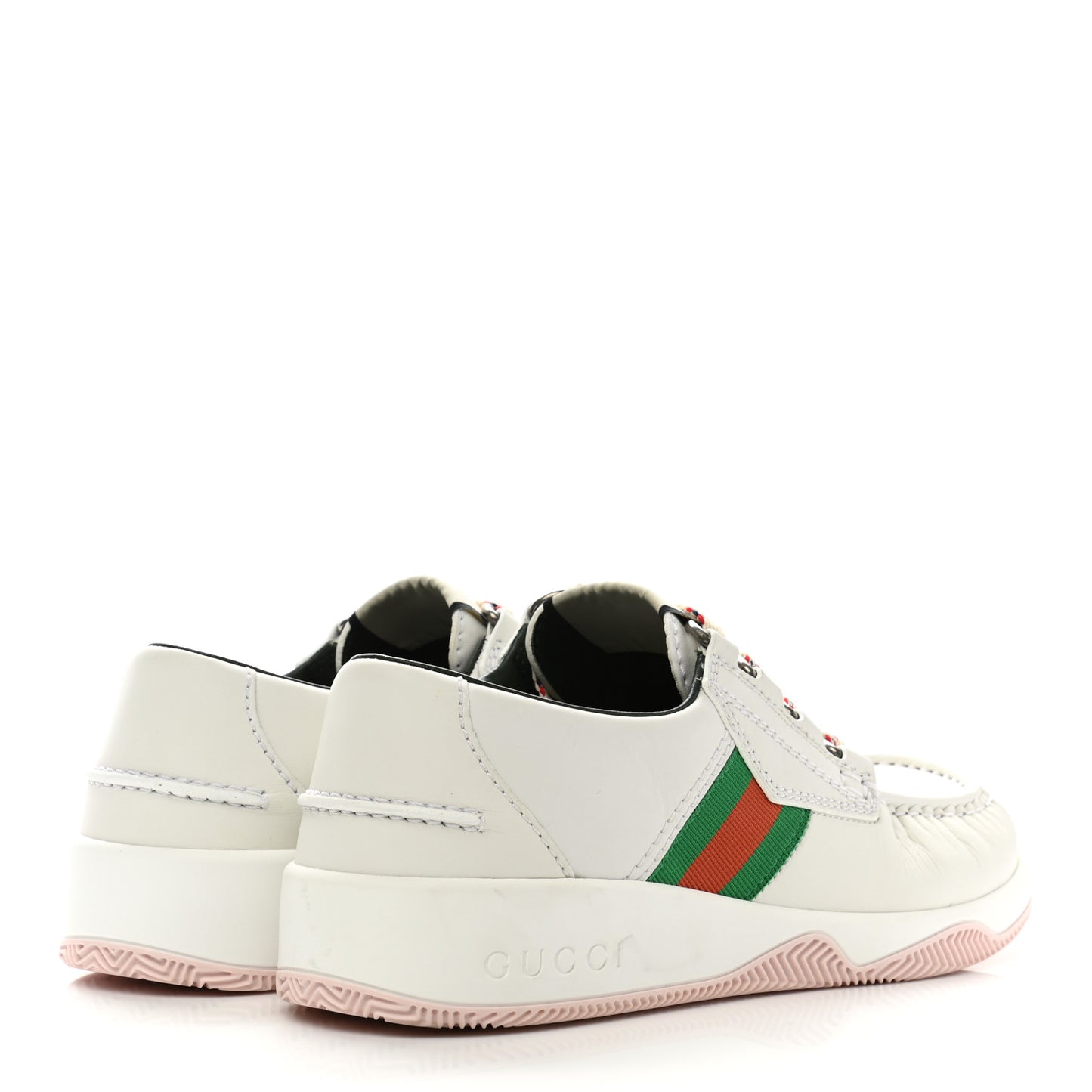 Calfskin Web Mens Lace Up Loafer Sneakers 7 Great White