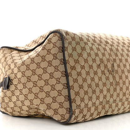 Gucci GG Monogram Web Large Collapsible Carry On Duffle Beige Brown 8 of 10
