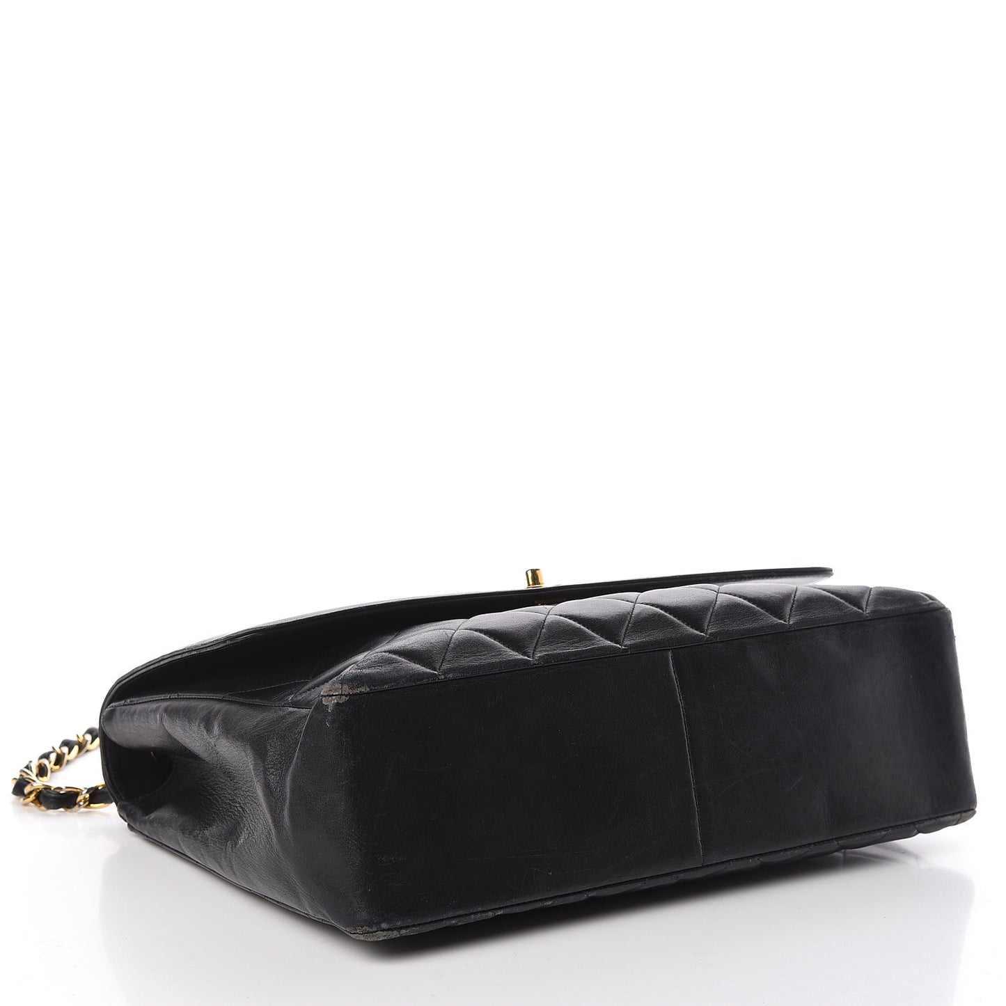 Lambskin Quilted XL Jumbo Single Flap Black