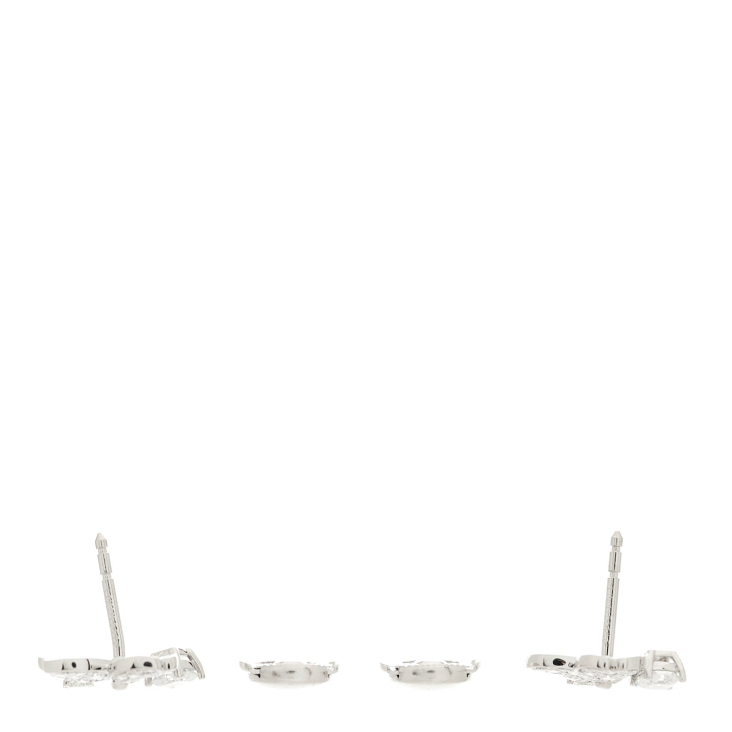 Platinum Diamond Paper Flowers Cluster Earrings