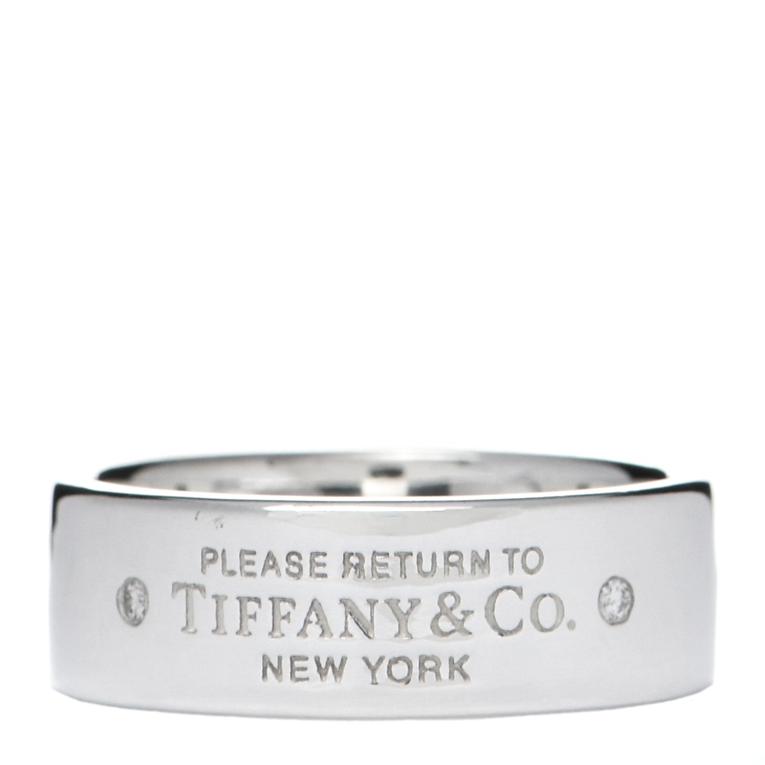 Tiffany Sterling Silver Diamond Return to Tiffany Narrow Ring 50 5.5 1 of 4