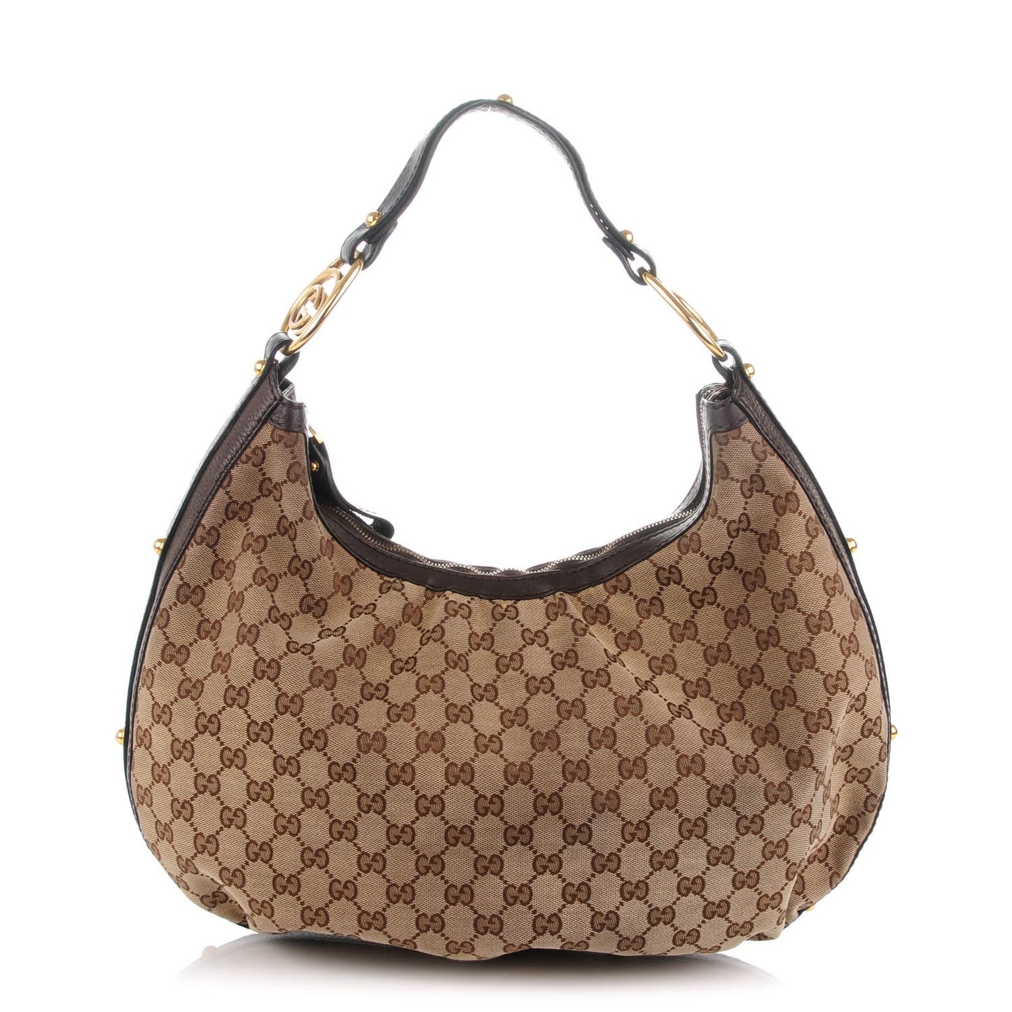 Monogram Medium Interlocking Hobo Dark Brown