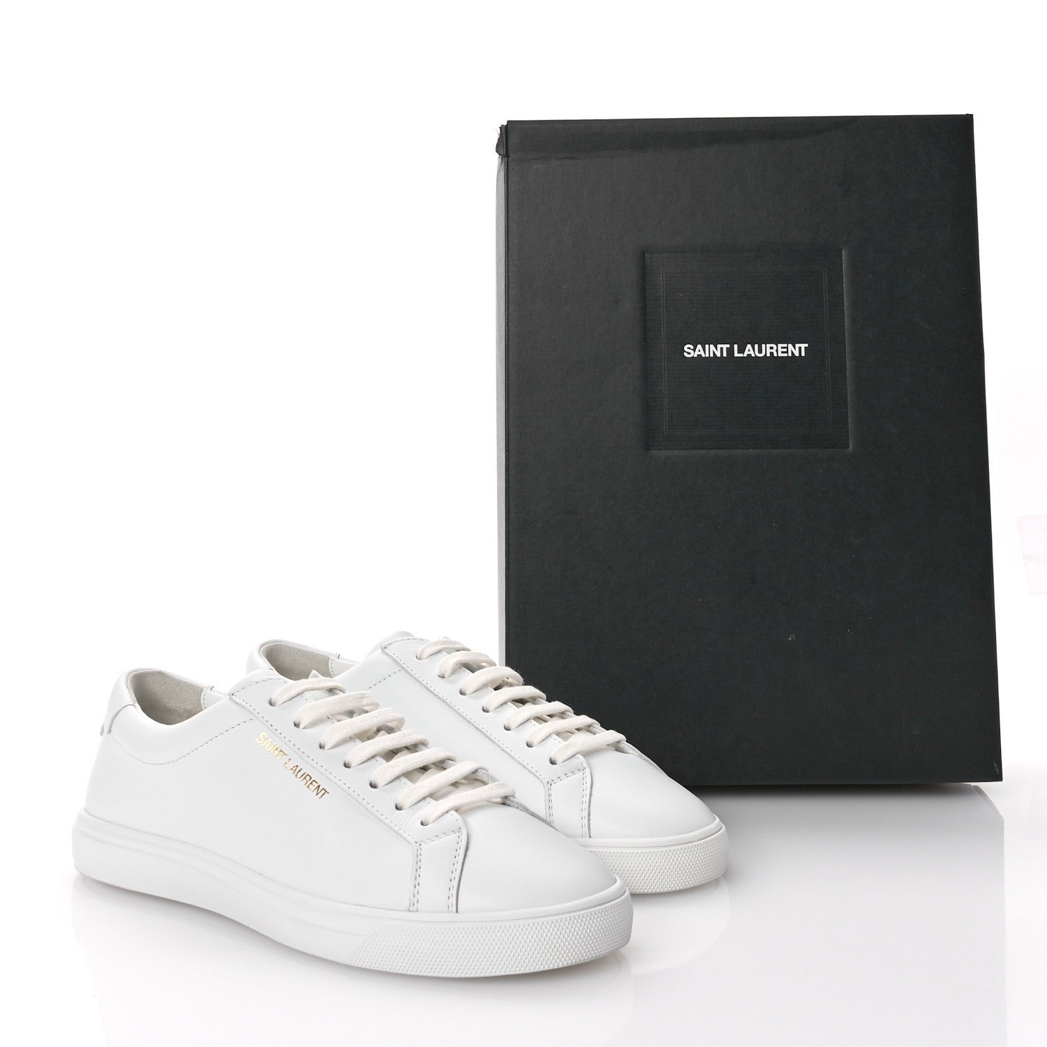 Saint Laurent Calfskin Andy Low Top Sneakers 37 Blanc Optique 9 of 9