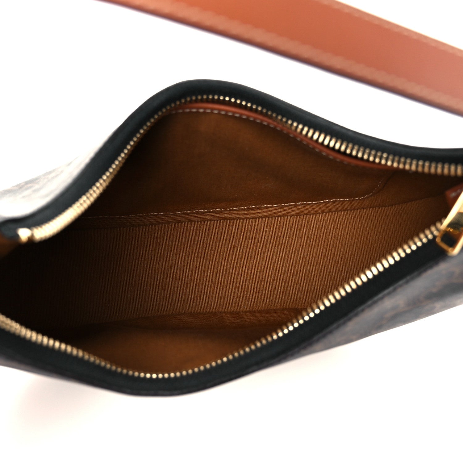 Celine Triomphe Canvas Calfskin Ava Shoulder Bag Tan 5 of 11