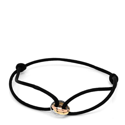 Cartier 18K Pink Yellow White Gold Trinity Adjustable Cord Bracelet Black 1 of 4