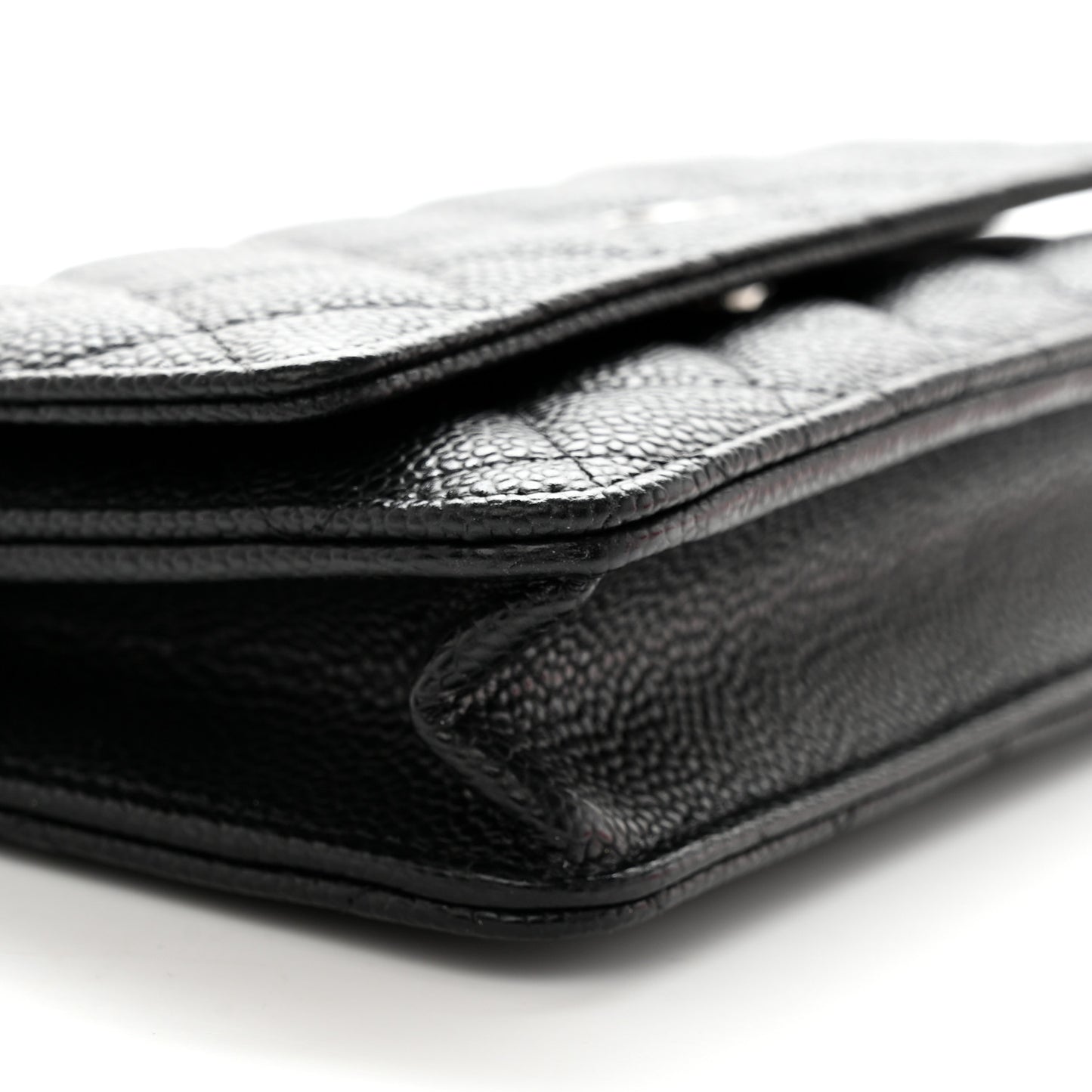 Caviar Quilted Wallet on Chain WOC Black
