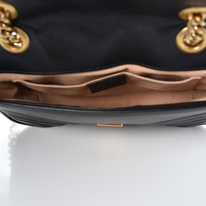 Gucci Calfskin Matelasse Mini GG Marmont Shoulder Bag Black 5 of 12