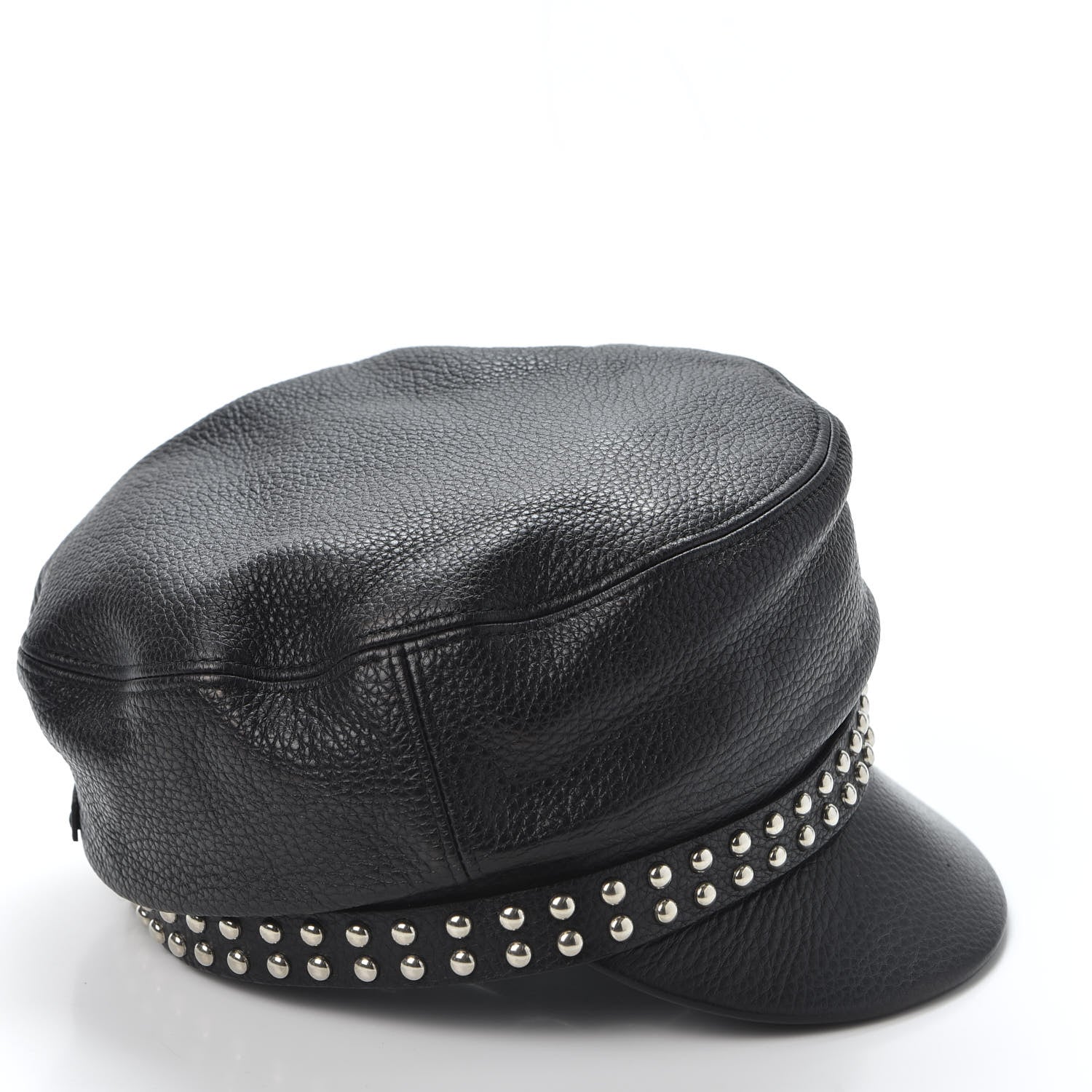Gucci Calfskin Studded Cellarius Hat L Black 4 of 8