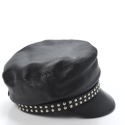 Gucci Calfskin Studded Cellarius Hat L Black 4 of 8