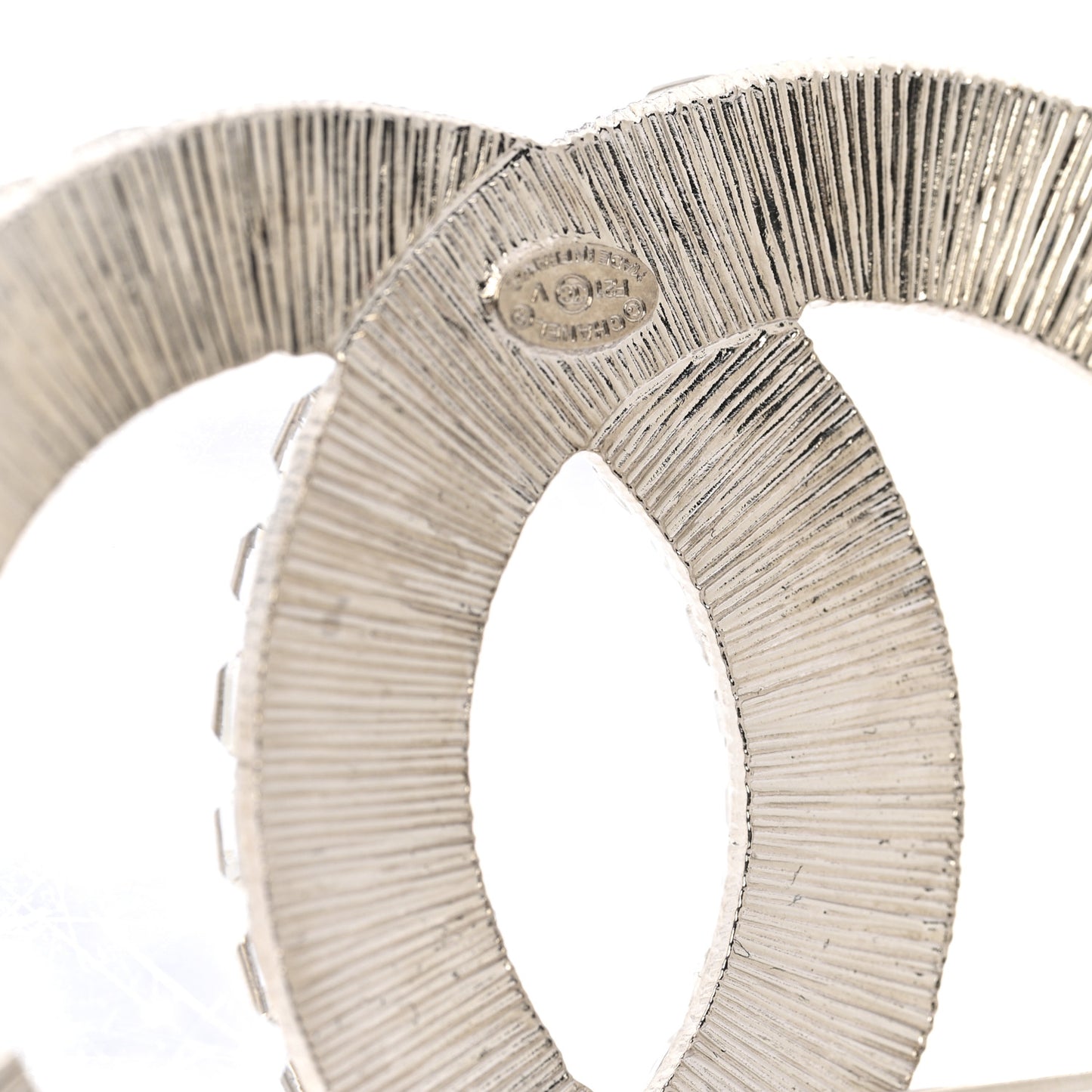 Baguette Crystal CC Brooch Silver