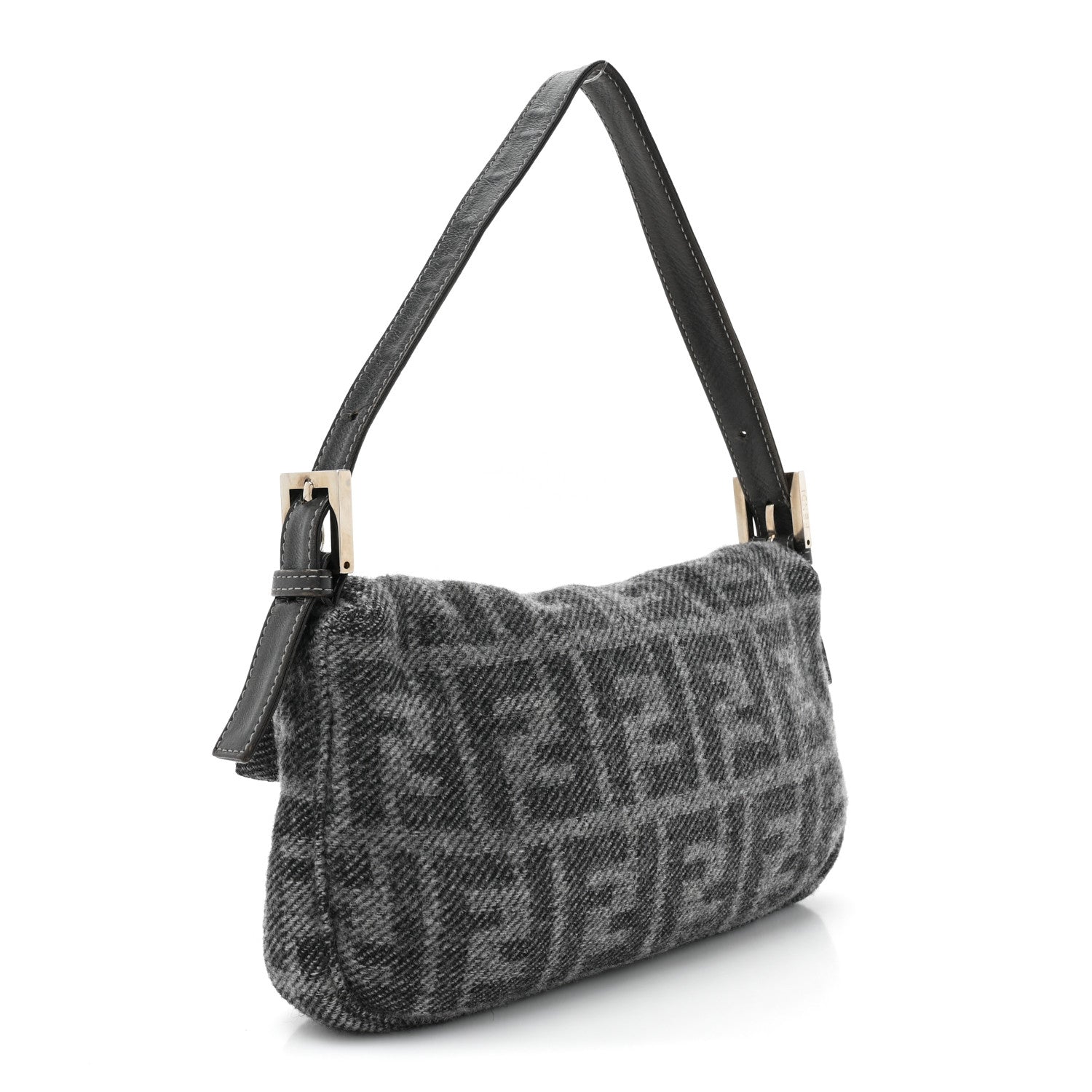 Fendi Wool Zucca Baguette Grey 3 of 9