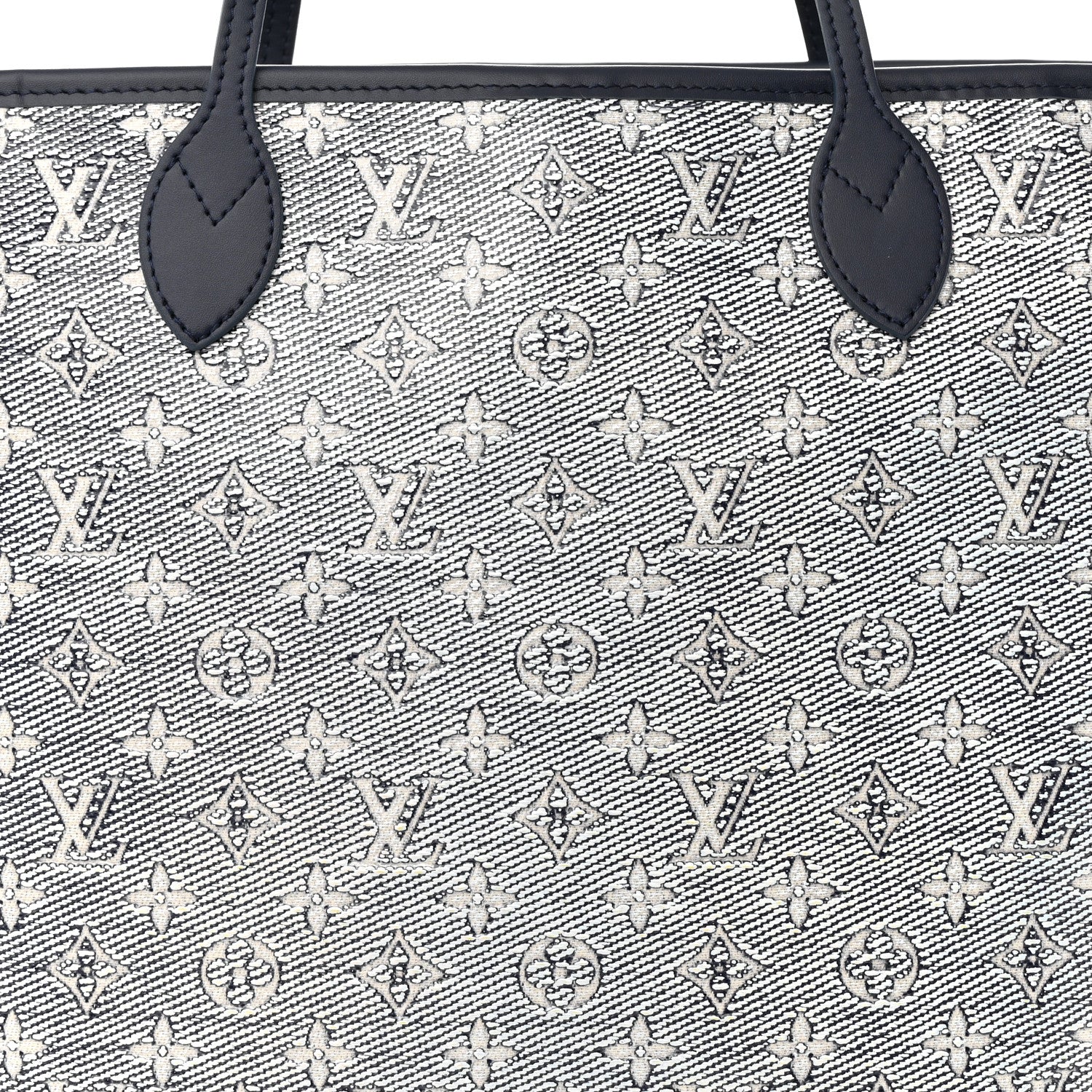 Louis Vuitton Monoglam Neverfull MM Blue 8 of 11