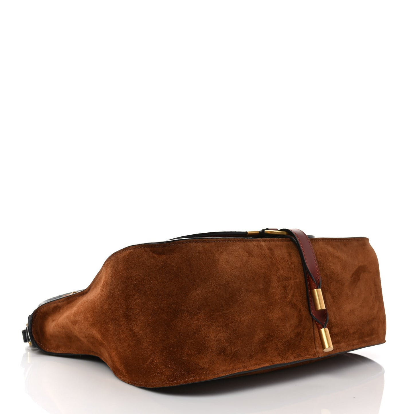 Suede Calfskin Braided Medium Marcie Double Carry Tan