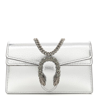 Gucci Metallic Calfskin Super Mini Dionysus Shoulder Bag Silver 1 of 10