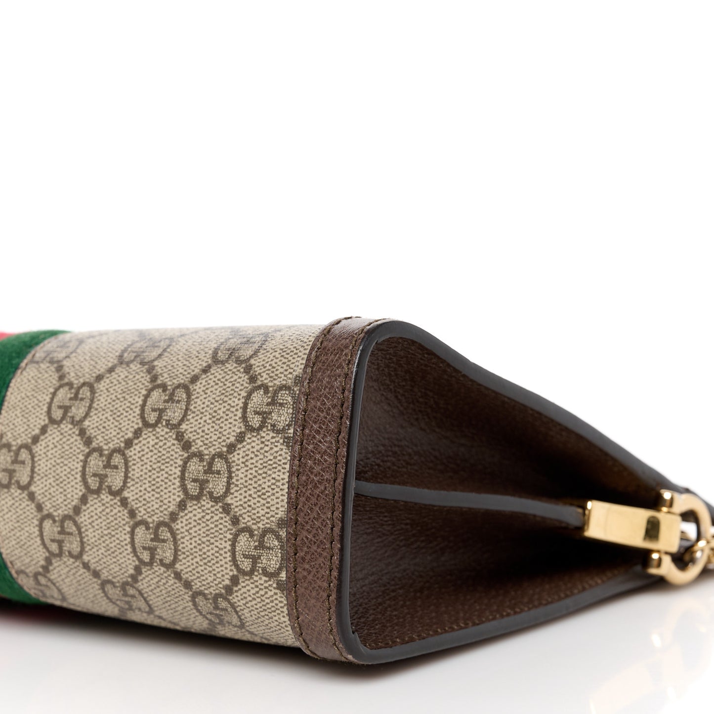 GG Supreme Monogram Web Small Ophidia Chain Shoulder Bag Brown