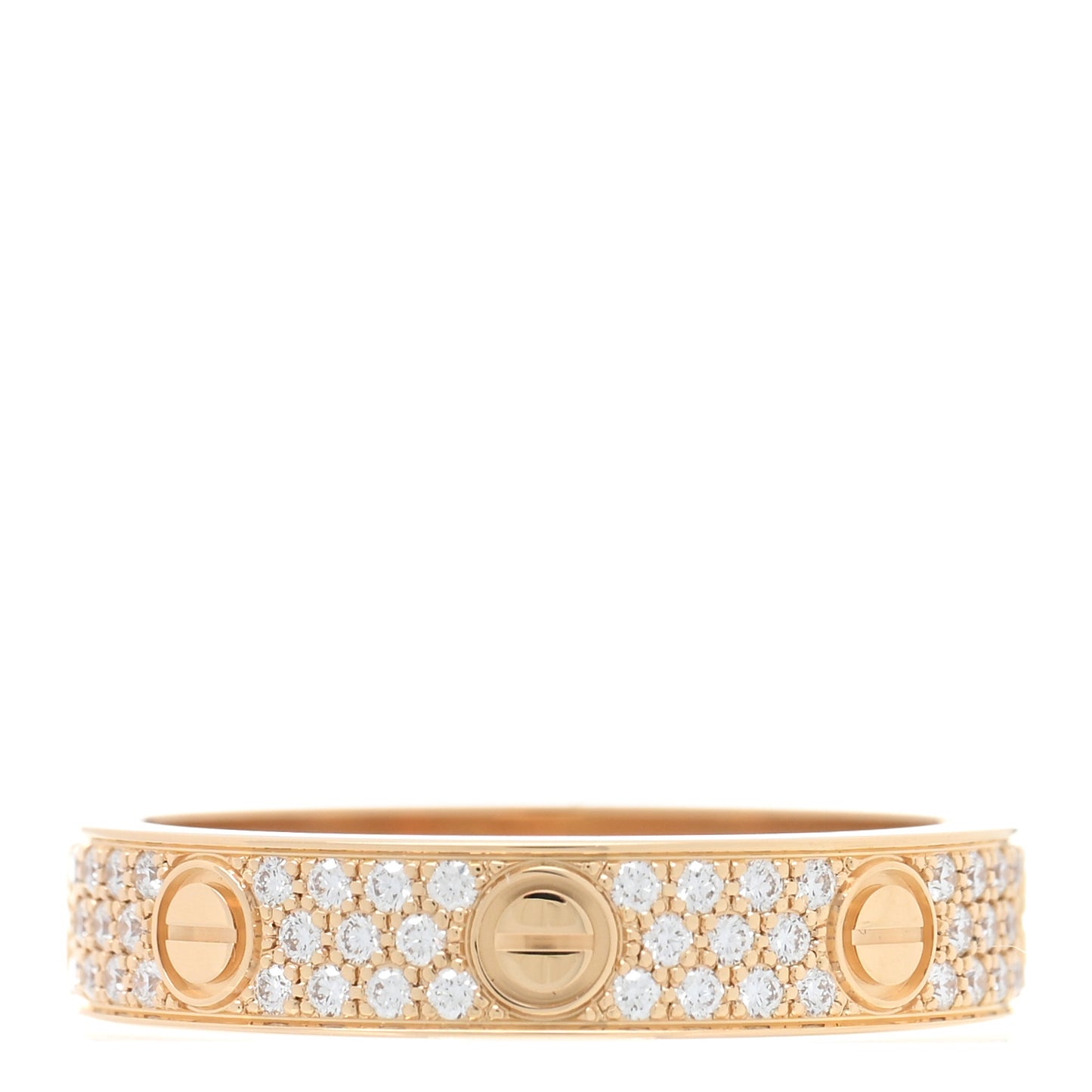 18K Yellow Gold Diamond 4mm LOVE Wedding Paved Band Ring 52 6