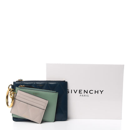 Givenchy Goatskin Diamond Quilted GV3 Multi Pouch Blue 9 of 9