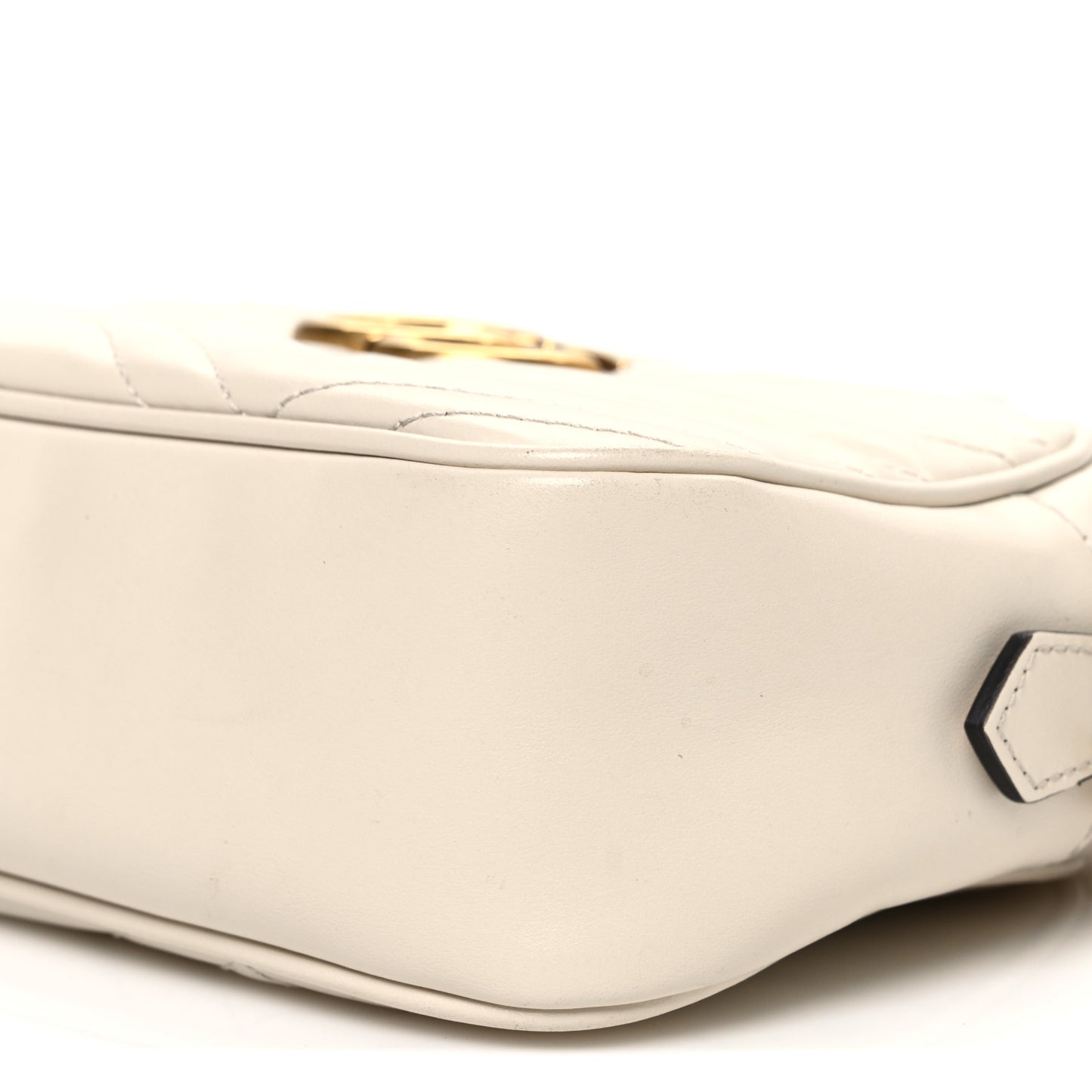 Calfskin Matelasse Small GG Marmont Chain Shoulder Bag White