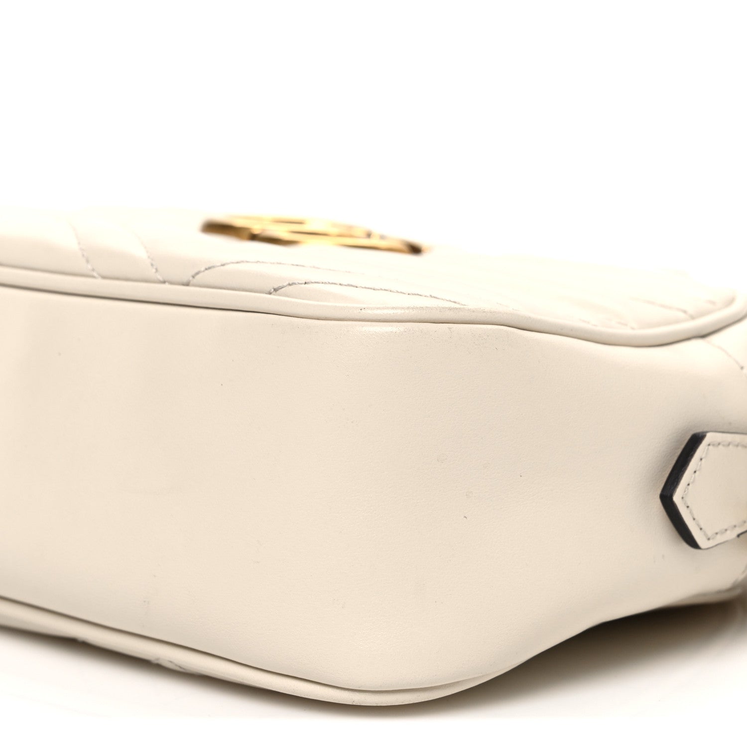 Gucci Calfskin Matelasse Small GG Marmont Chain Shoulder Bag White 10 of 11