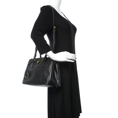 Prada Saffiano Small Galleria Double Zip Tote Black 2 of 12