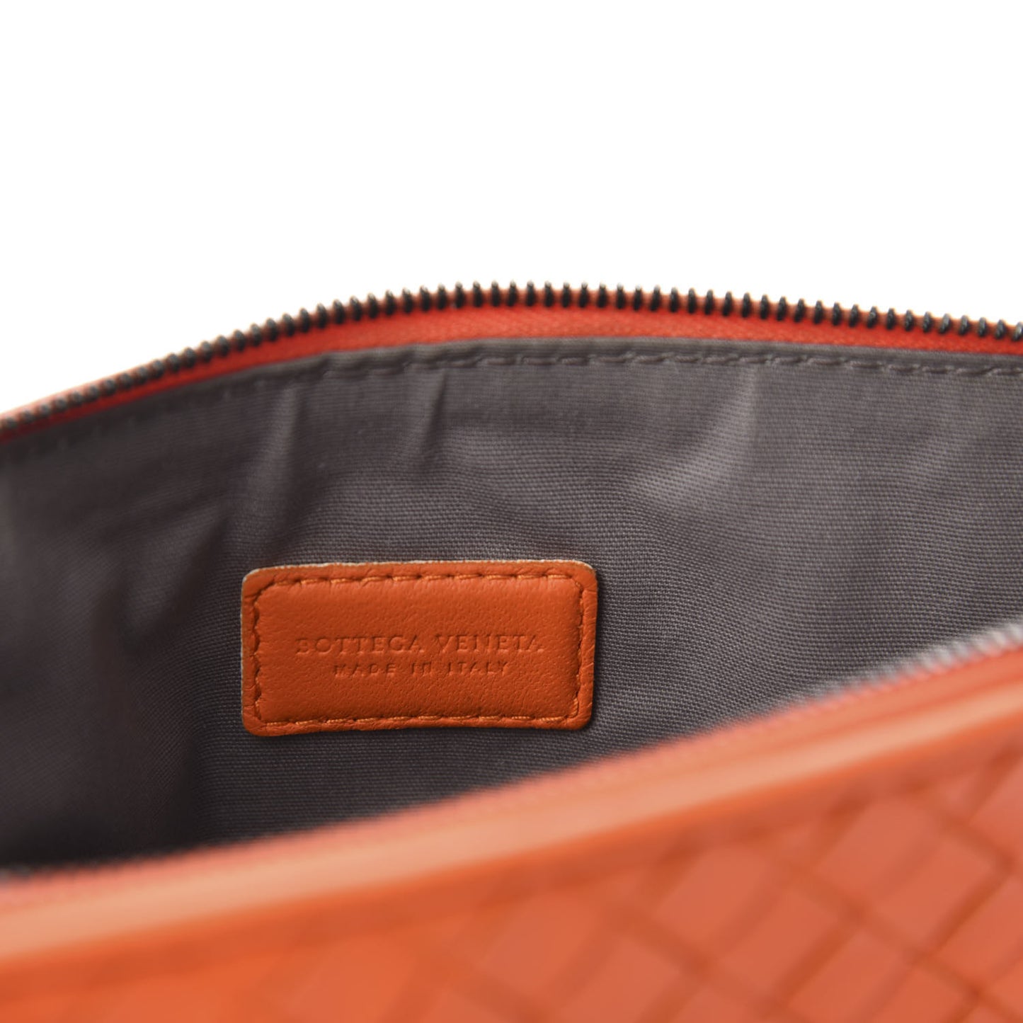 Nappa Intrecciato Cosmetic Case Tangerine